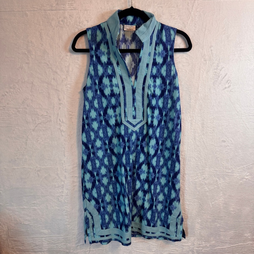 CABANA LIFE x TALBOTS Montego Bay‎ Sleeveless Dress Cover Up Ikat Tunic SZ M